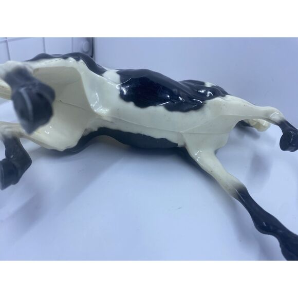 VINTAGE HARTLAND FIGHTING MUSTANG STALLION BLACK WHITE REARING HORSE - Picture 8 of 12